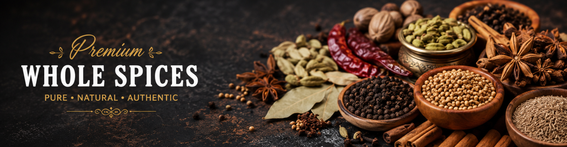 Premium whole spices bulk export distribution network by Anshi Global Trade